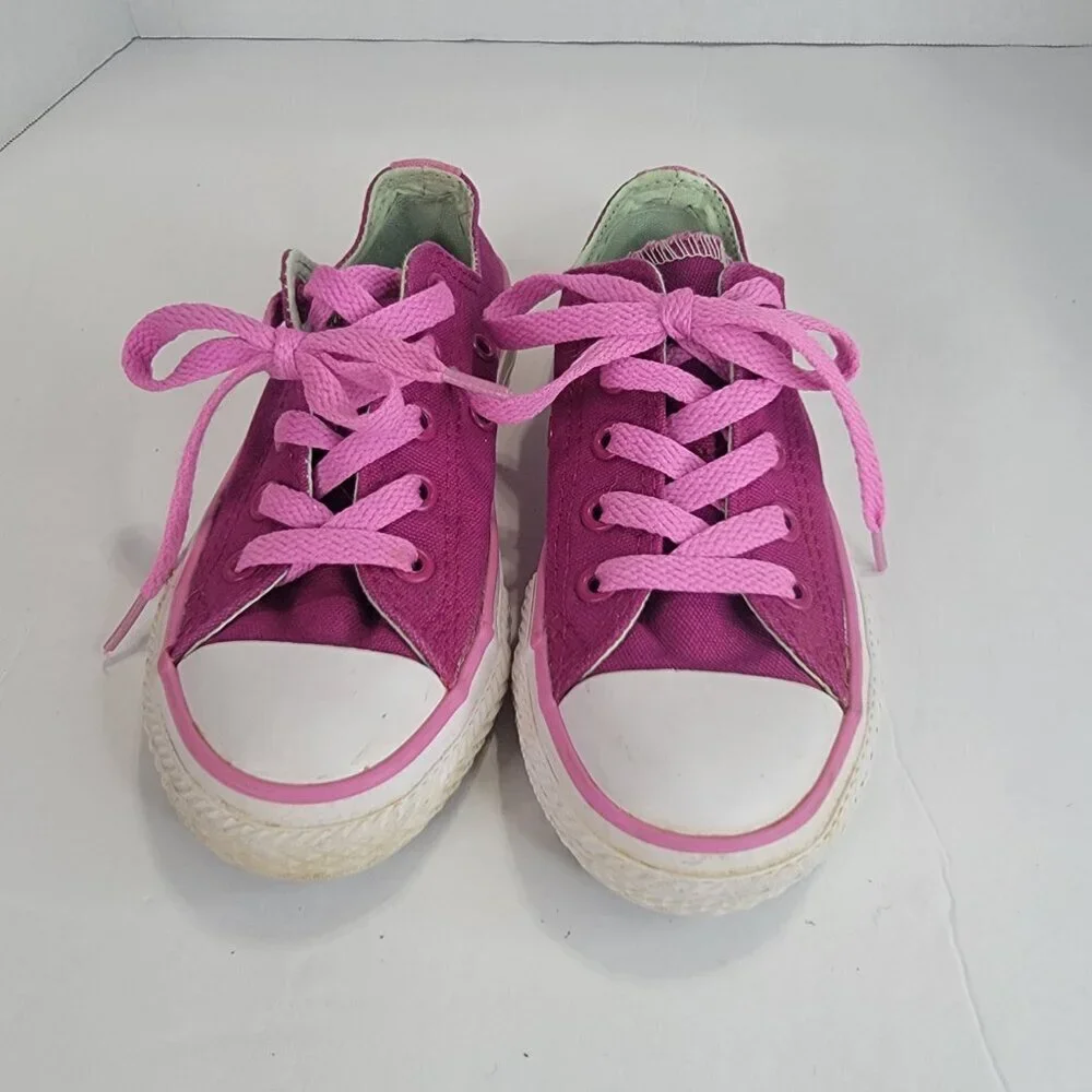 Converse Chuck Taylor All Star Kids 11 Fuchsia Pink Low Top Sneakers